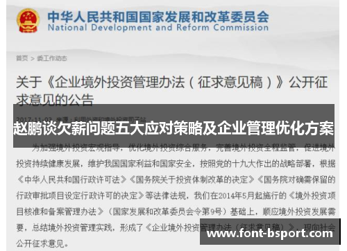 赵鹏谈欠薪问题五大应对策略及企业管理优化方案